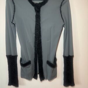 Jean Paul Gaultier Gray Sweater with Black Edging